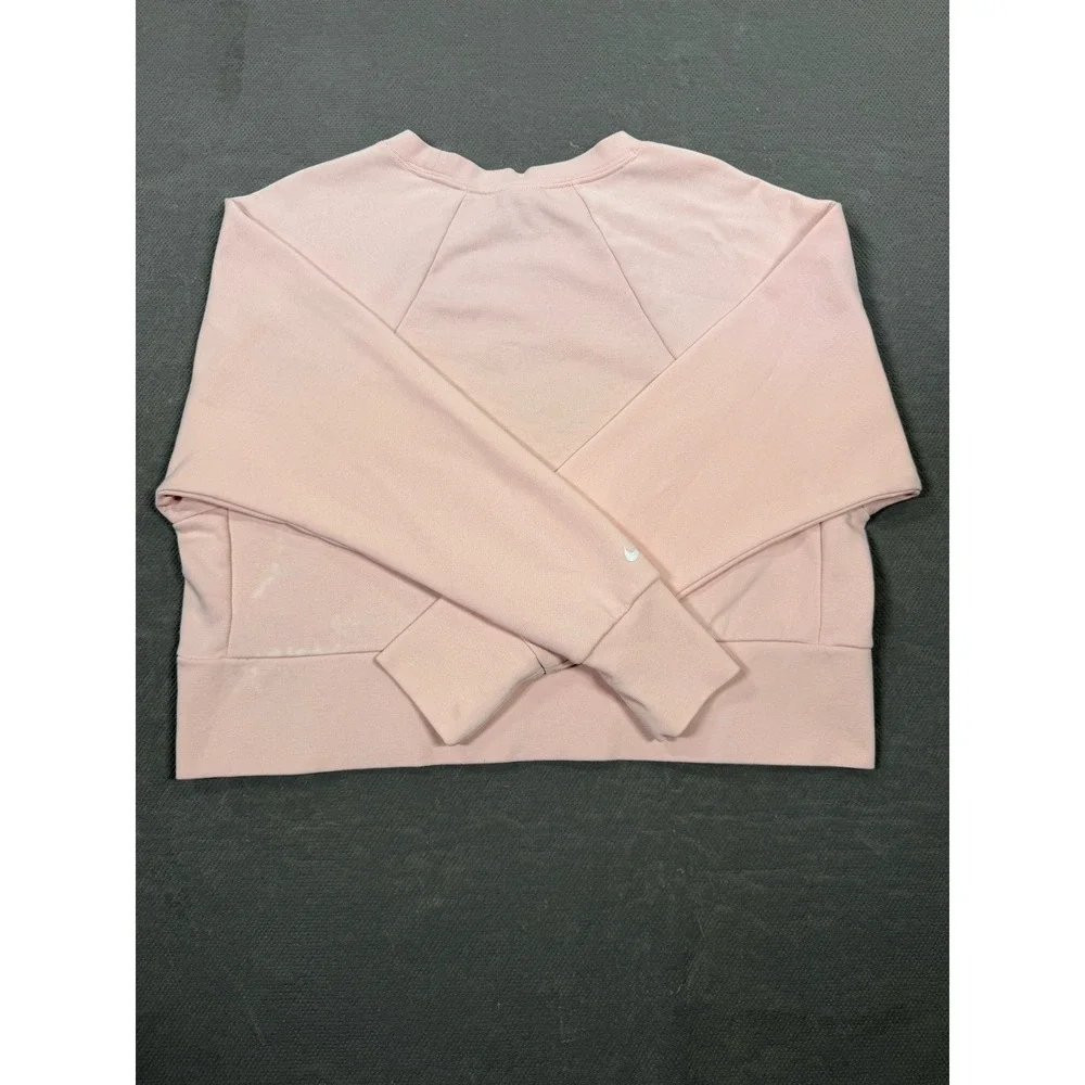 Nike Dri-FIT Womens Medium Pink Embossed Logo Cropped Sweatshirt Pullover